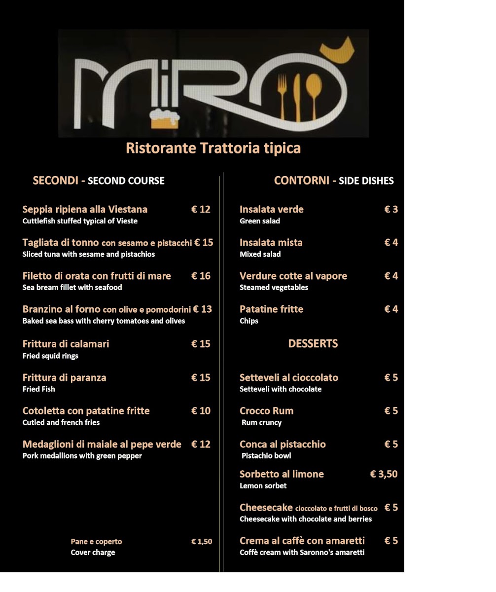 Menu Mirò Restaurant & Bistrot-8