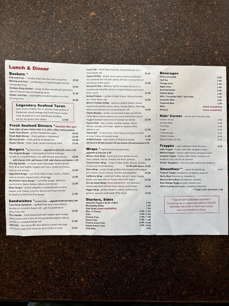 Menu Mirro’S Cafe-2