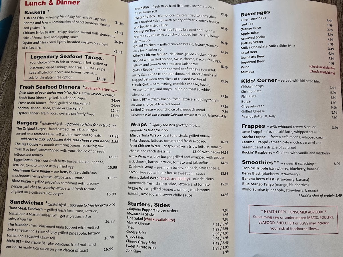Menu Mirro’S Cafe-7