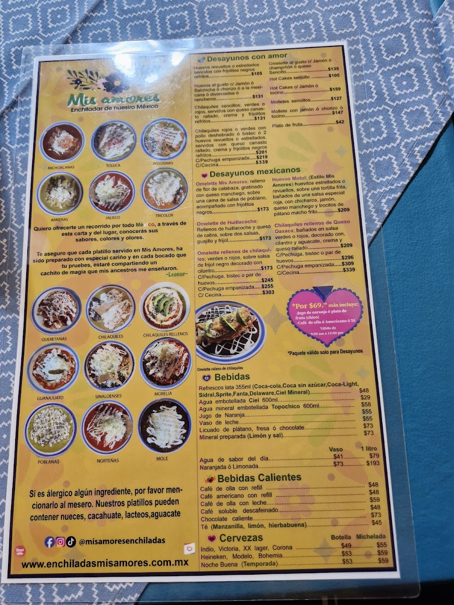 Menu Mis Amores Enchiladas De Nuestro México-2