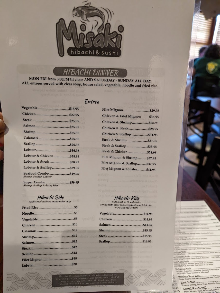 Menu Misaki Hibachi And Sushi-10
