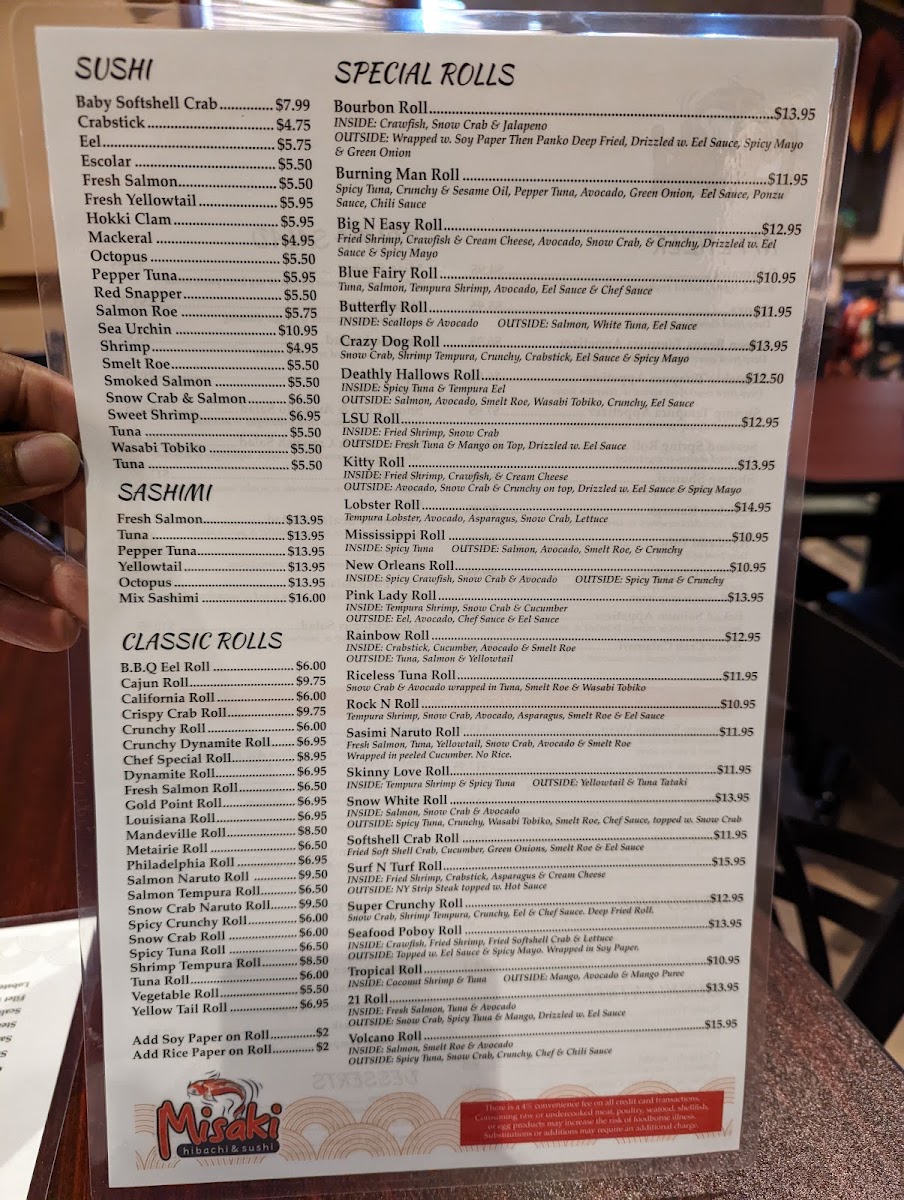 Menu Misaki Hibachi And Sushi-5