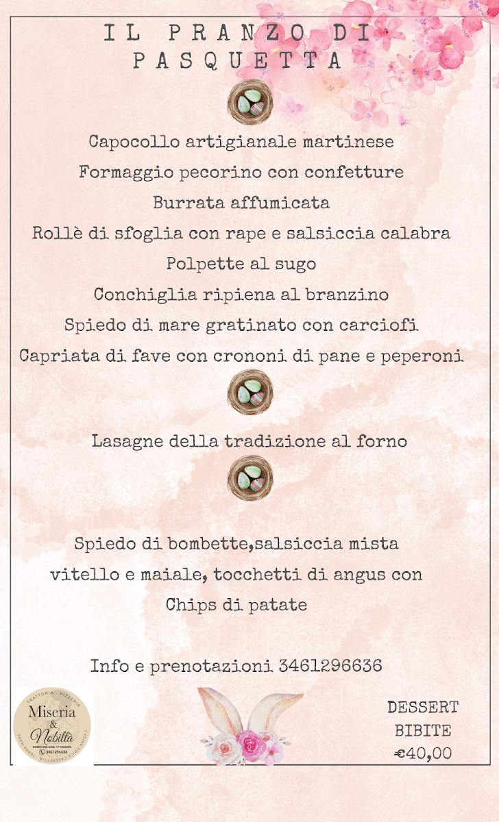 Menu Miseria E Nobiltà Trattoria Casereccia ,pizzeria-2