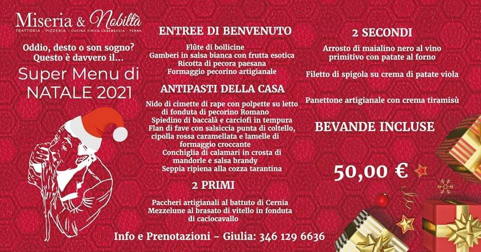 Menu Miseria E Nobiltà Trattoria Casereccia ,pizzeria-6