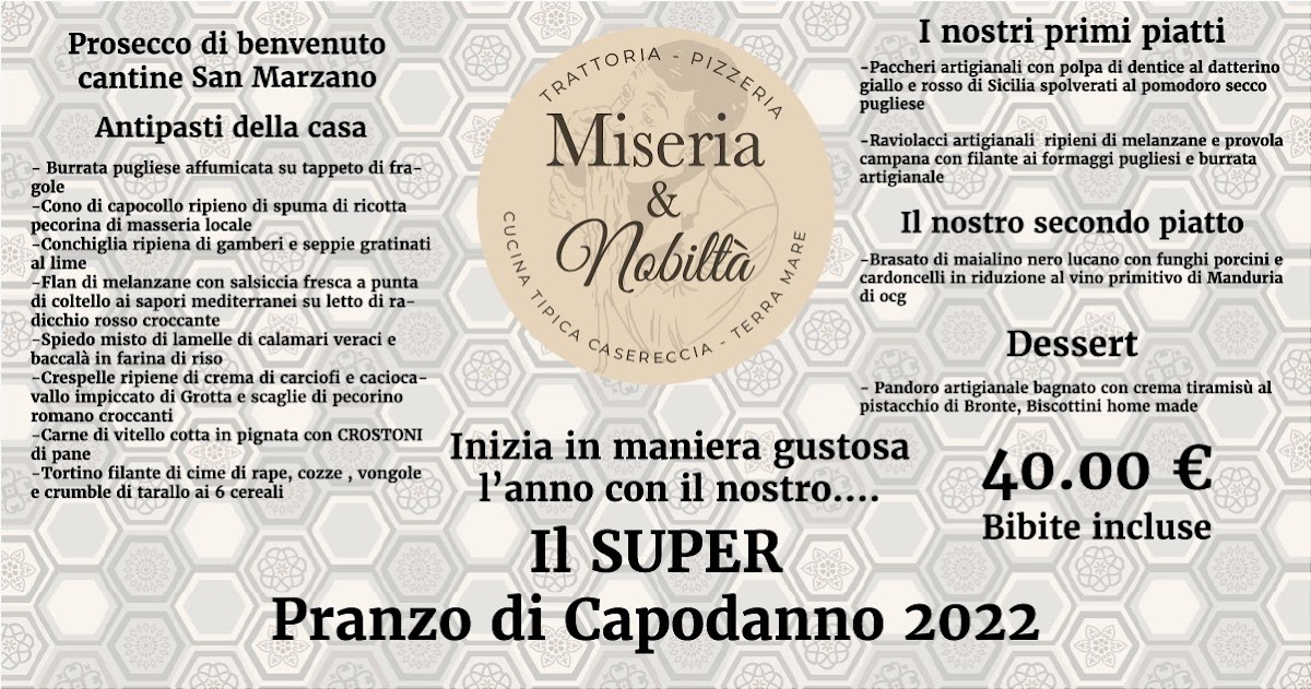 Menu Miseria E Nobiltà Trattoria Casereccia ,pizzeria-7