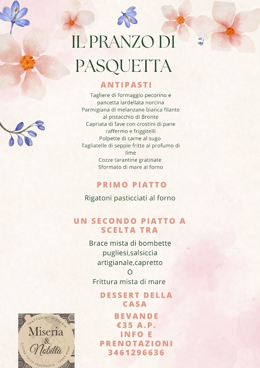 Menu Miseria E Nobiltà Trattoria Casereccia ,pizzeria-9