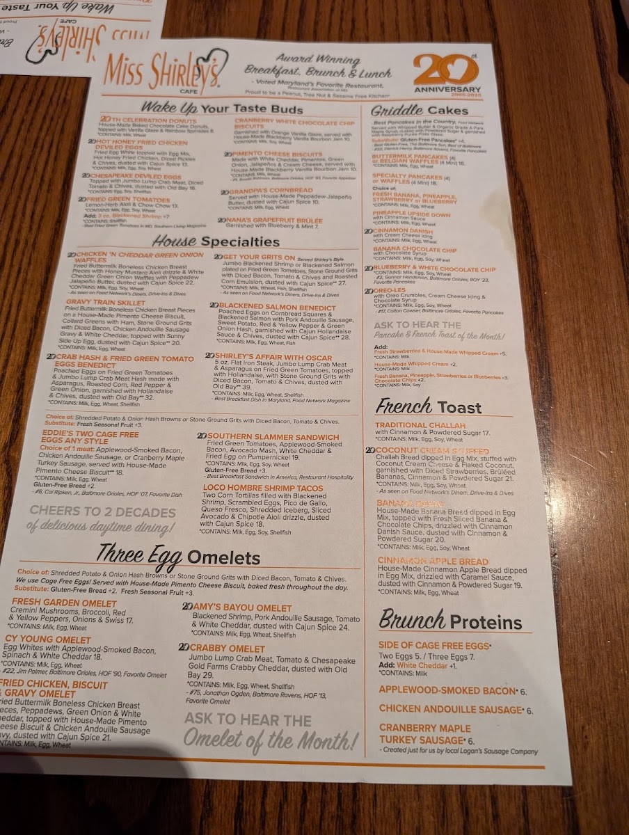 Menu Miss Shirley's Cafe, Roland Park-5