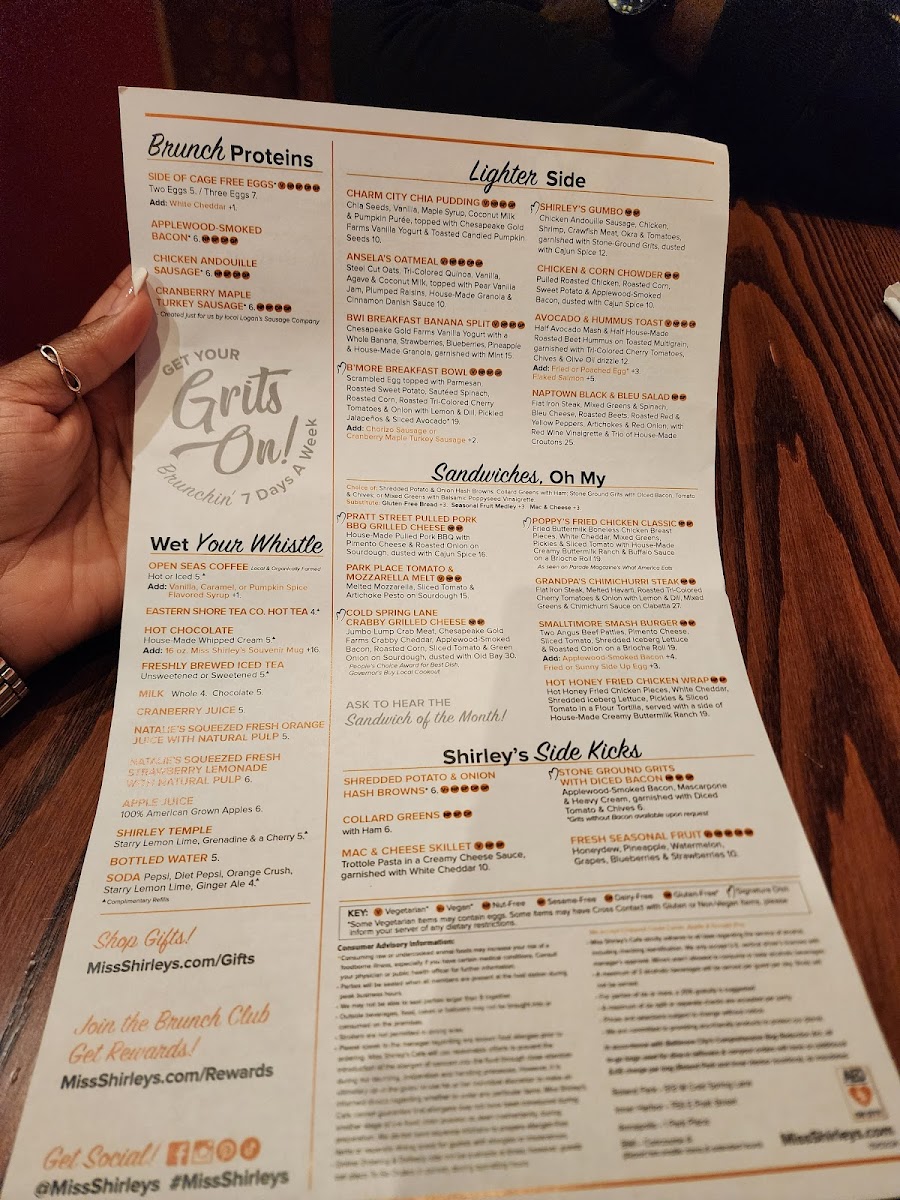 Menu Miss Shirley's Cafe, Roland Park-8