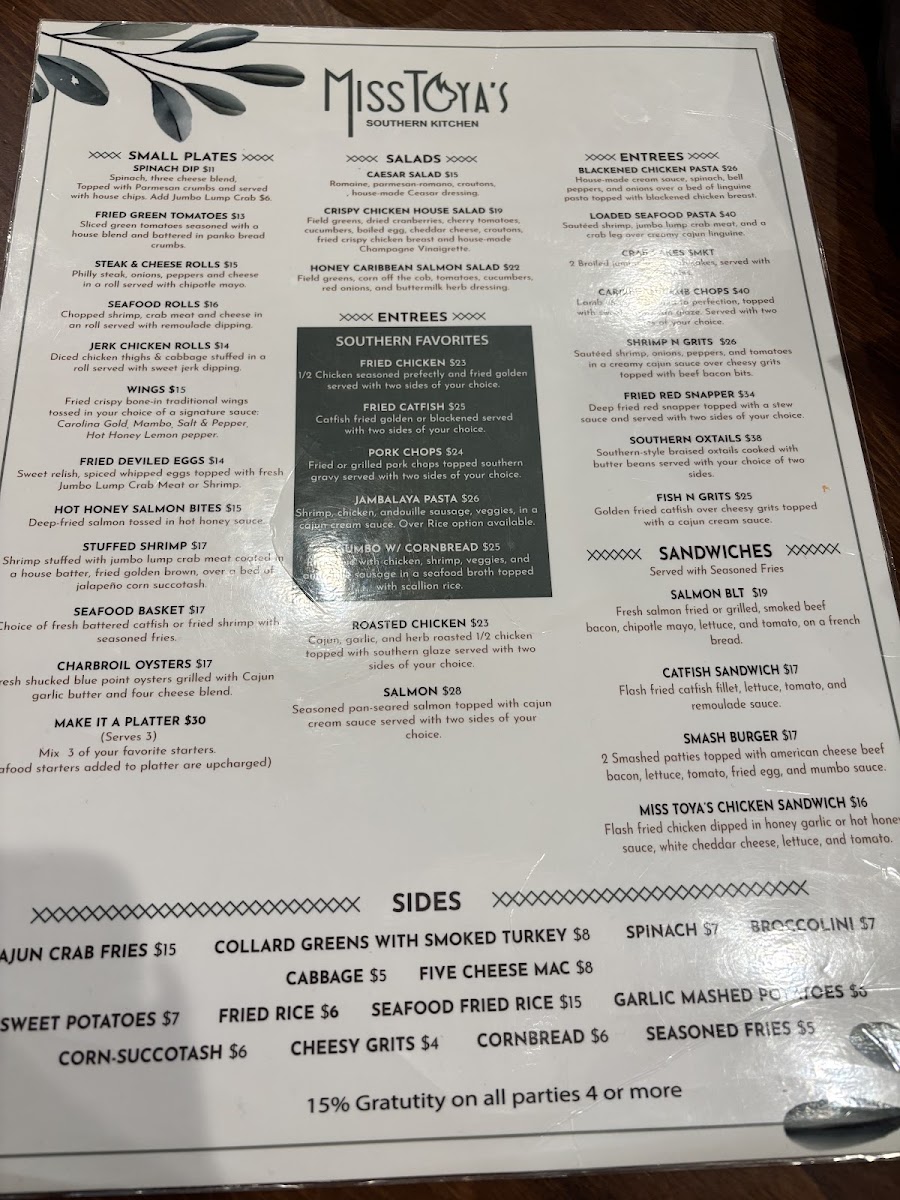 Menu Miss Toya's Southern Kitchen-7