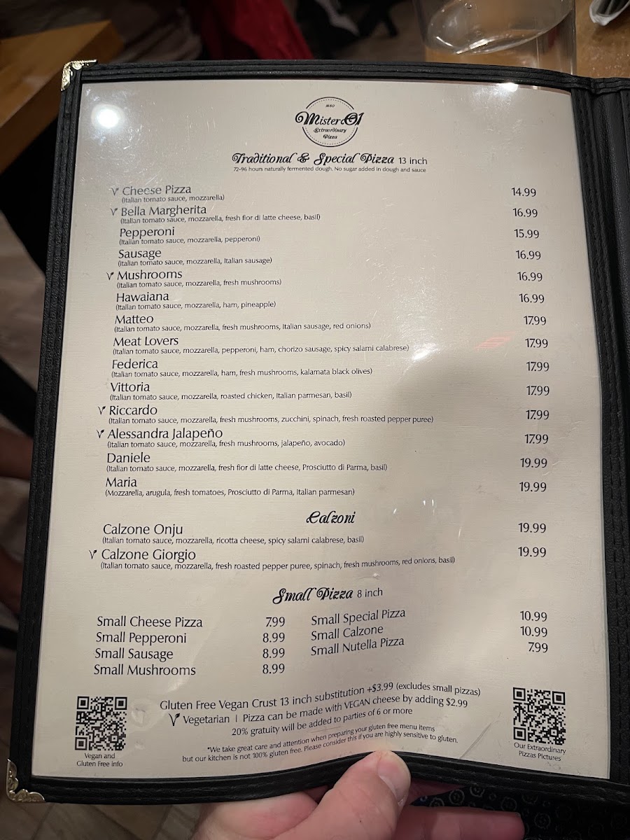 Menu Mister O1 Extraordinary Pizza - South Beach-4