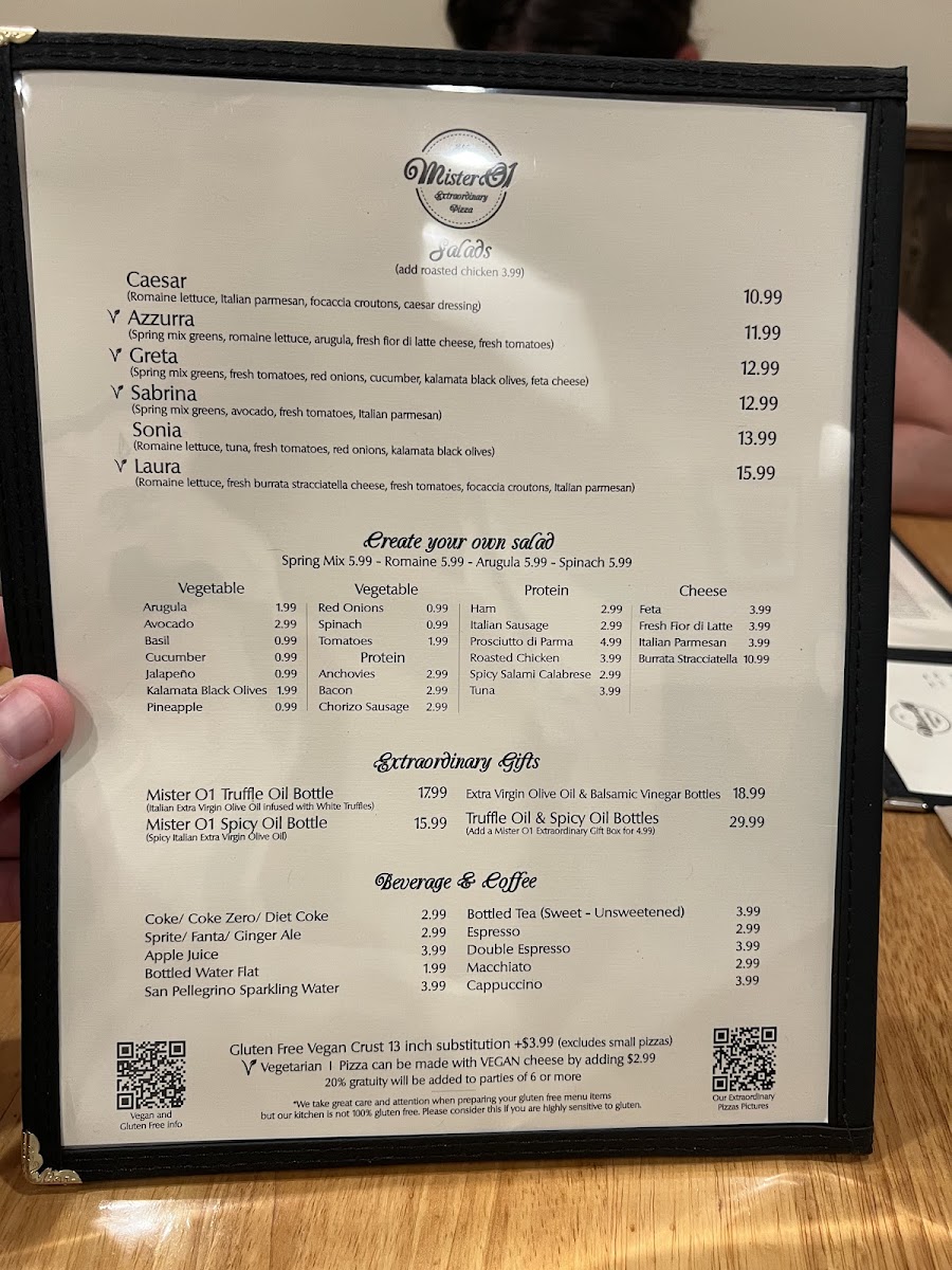 Menu Mister O1 Extraordinary Pizza - South Beach-8
