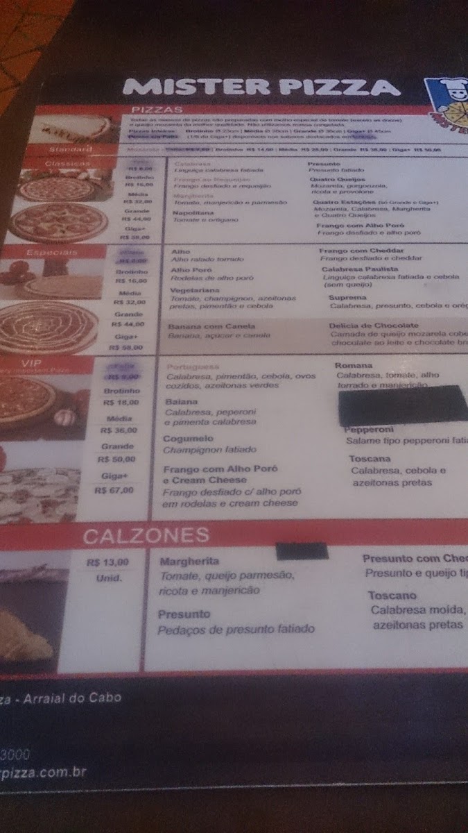 Menu Mister Pizza - Arraial Do Cabo-2