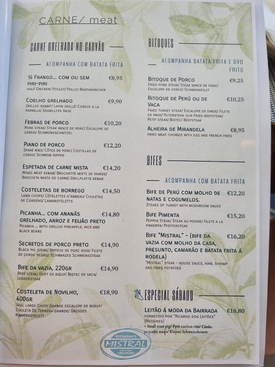 Menu Mistral-7