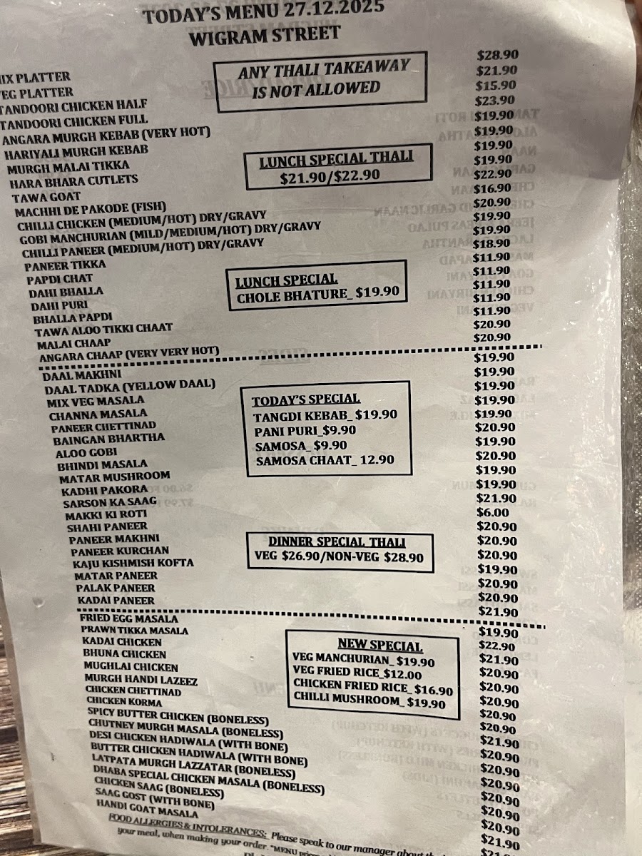 Menu Mitran Da Dhaba Harris Park Wigram Street-9