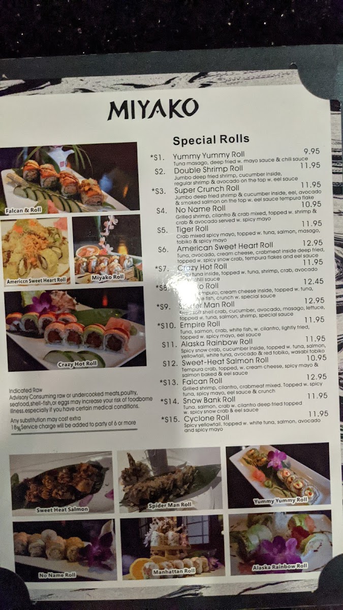 Menu Miyako Hibachi Sushi & Steak House-10