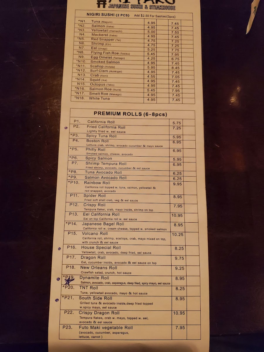 Menu Miyako Hibachi Sushi & Steak House-4