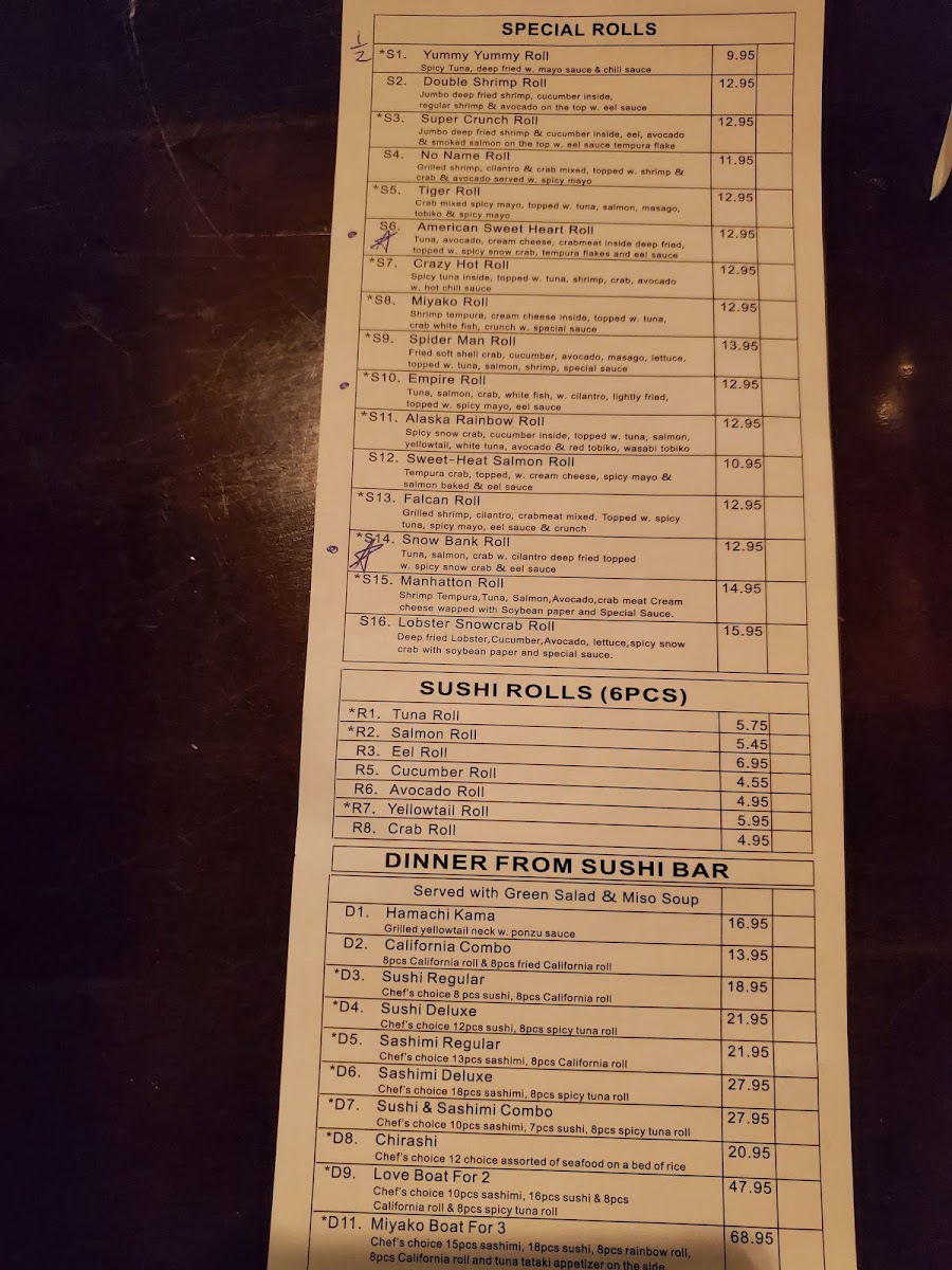 Menu Miyako Hibachi Sushi & Steak House-9