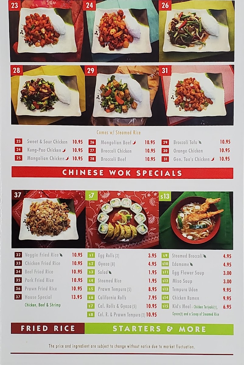 Menu Miyako's Teriyaki & Wok-1