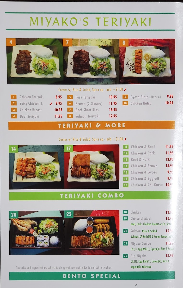 Menu Miyako's Teriyaki & Wok-2