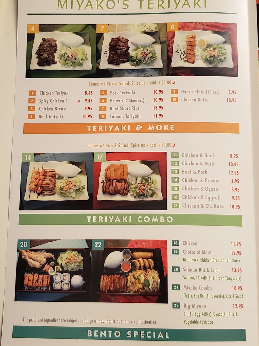 Menu Miyako's Teriyaki & Wok-7