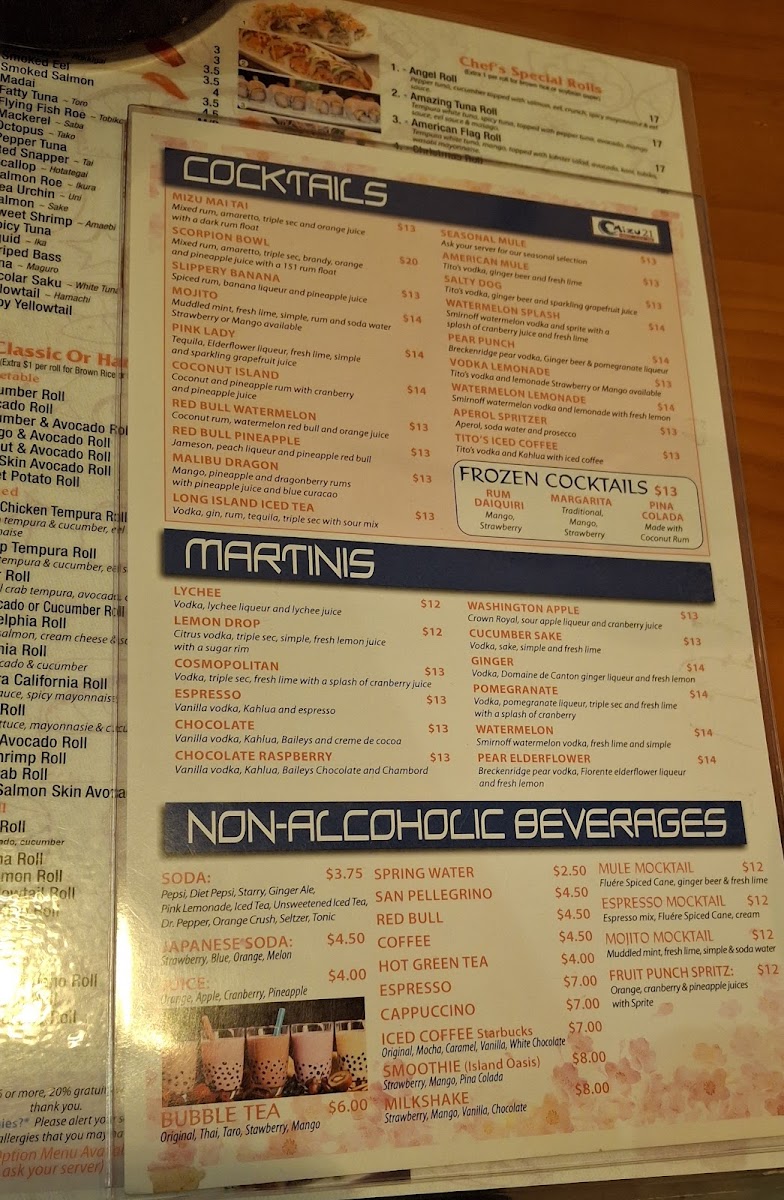 Menu Mizu 21 Restaurant-6