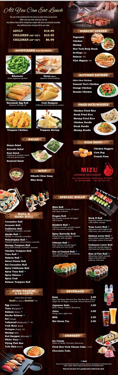 Menu Mizu Sushi Hibachi-8