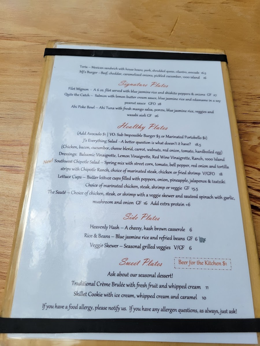 Menu Mj's Bar And Restaurant-2