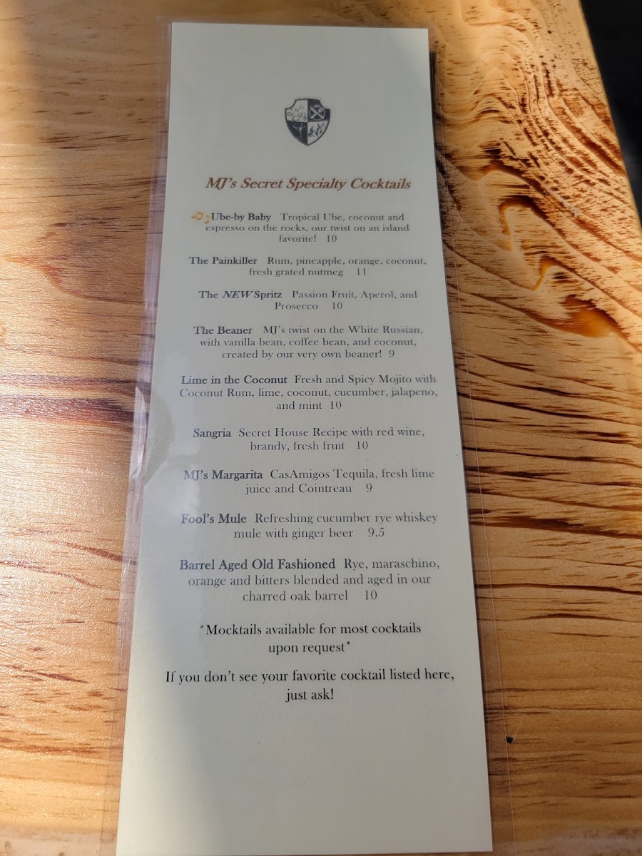 Menu Mj's Bar And Restaurant-8
