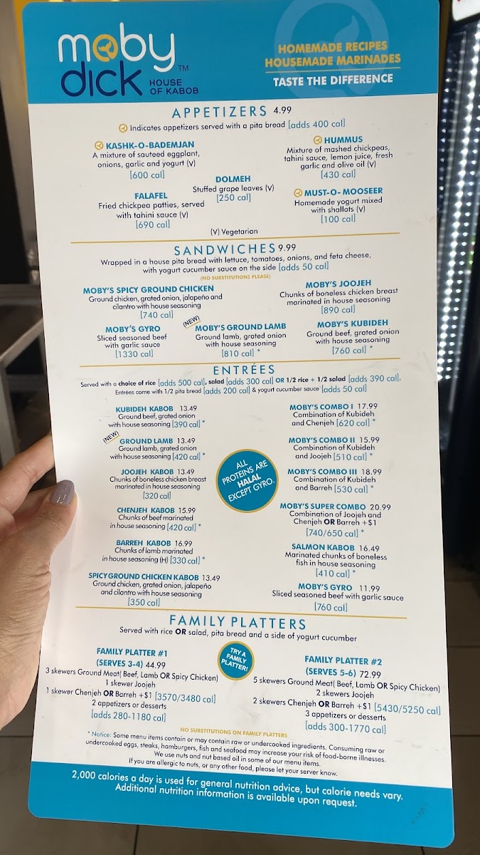 Menu Moby Dick House Of Kabob-1