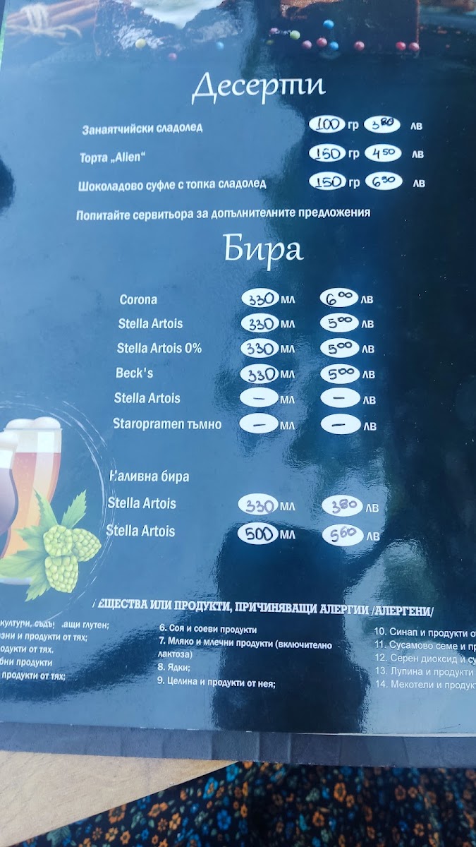 Menu Moda Bar Alien-3