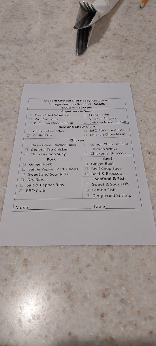 Menu Modern Chinese-1