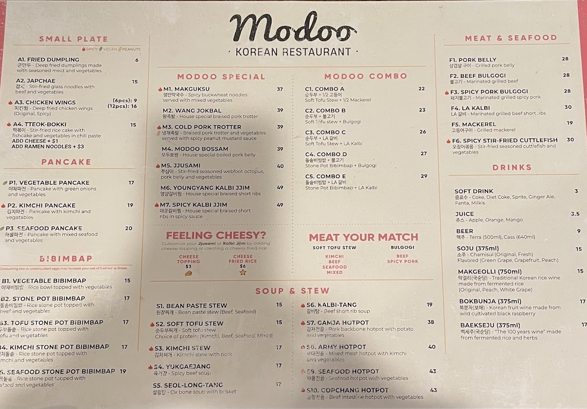 Menu Modoo Korean Restaurant 모두 식당-6