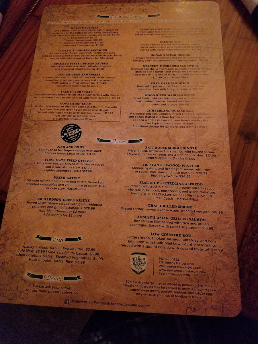 Menu Molly Mcguire's-3