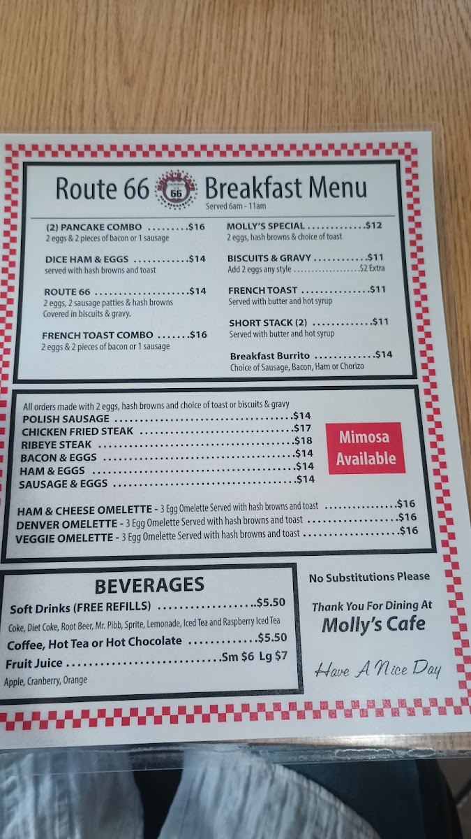 Menu Molly's Cafe-1