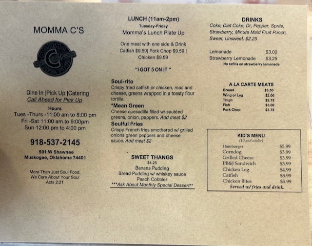 Menu Momma C's Soul Food Kitchen-1