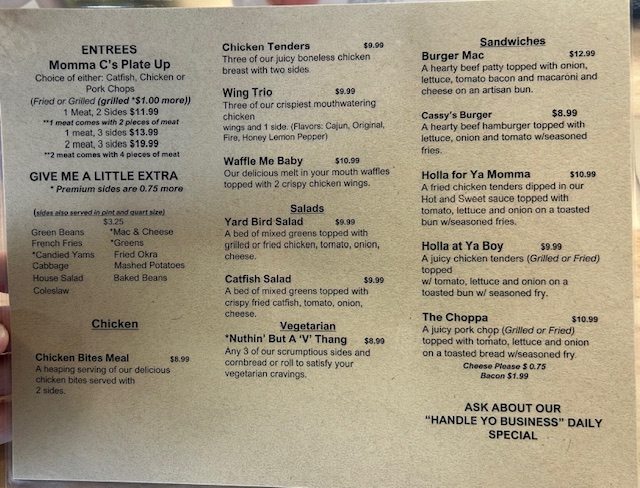 Menu Momma C's Soul Food Kitchen-2