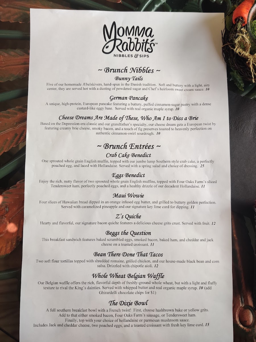 Menu Momma Rabbit's Nibbles And Sips-4
