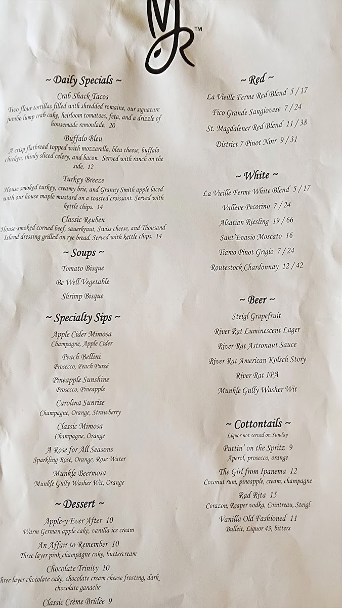 Menu Momma Rabbit's Nibbles And Sips-6