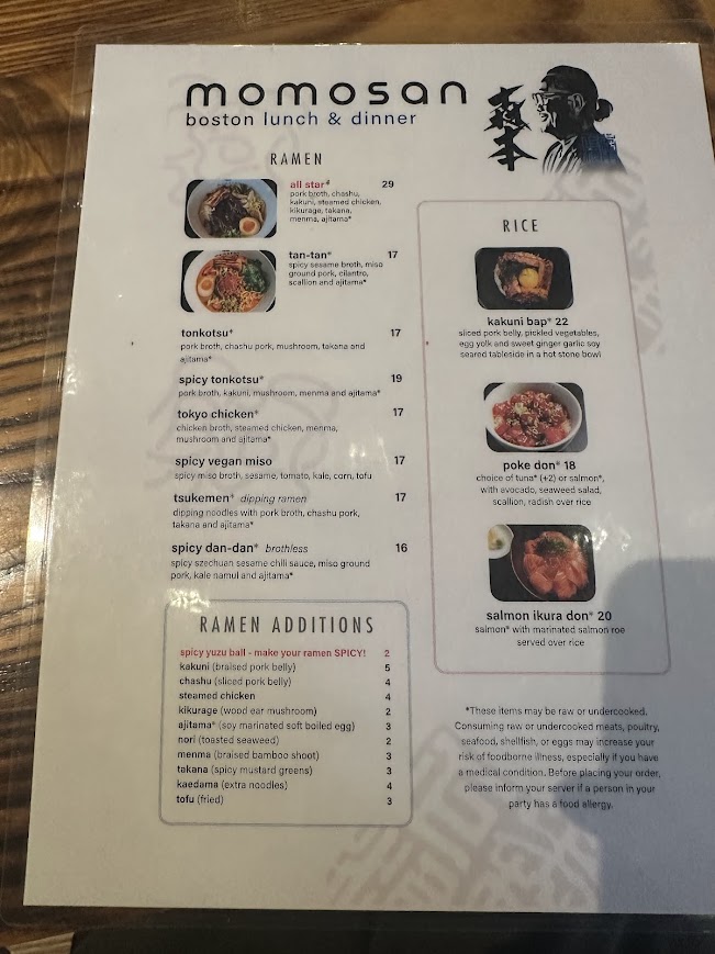 Menu Momosan Ramen Boston-4