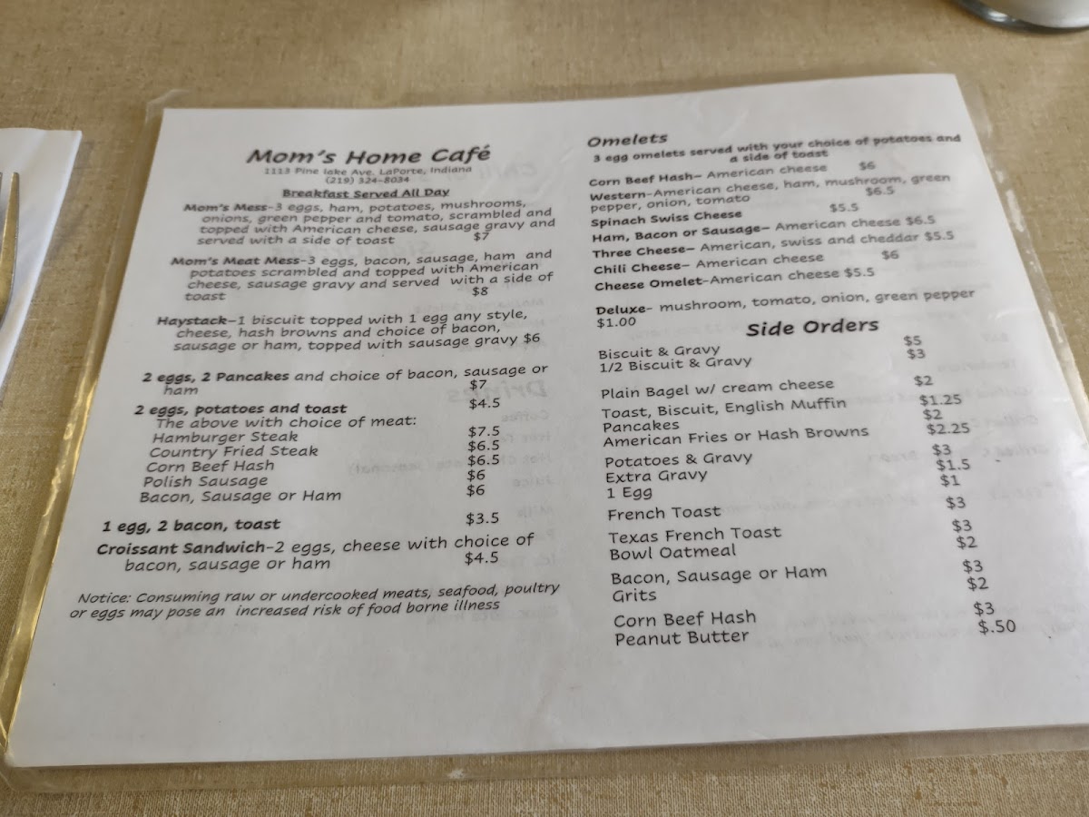 Menu Mom's Home Cafe-1