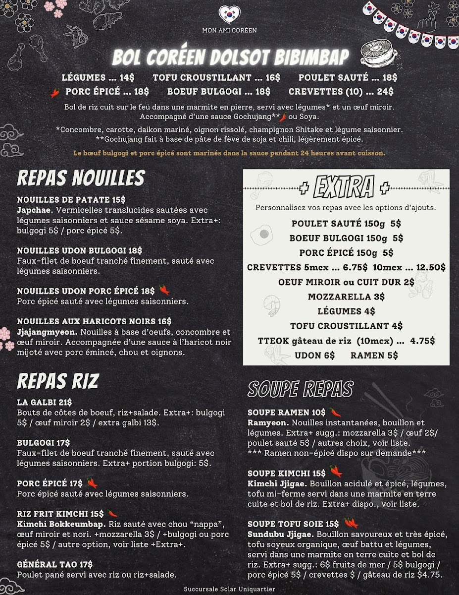 Menu Mon Ami Coréen Solar Uniquartier-6