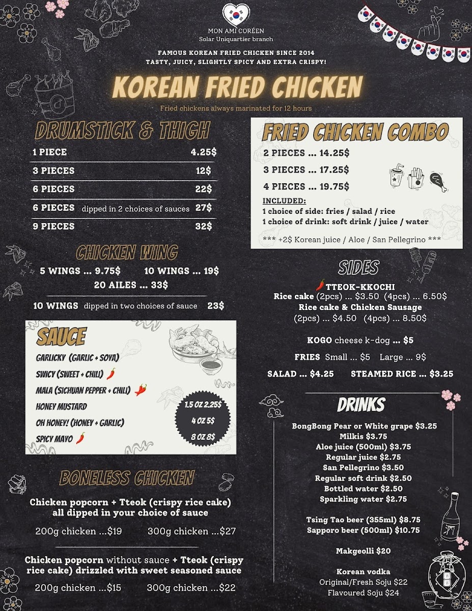 Menu Mon Ami Coréen Solar Uniquartier-7