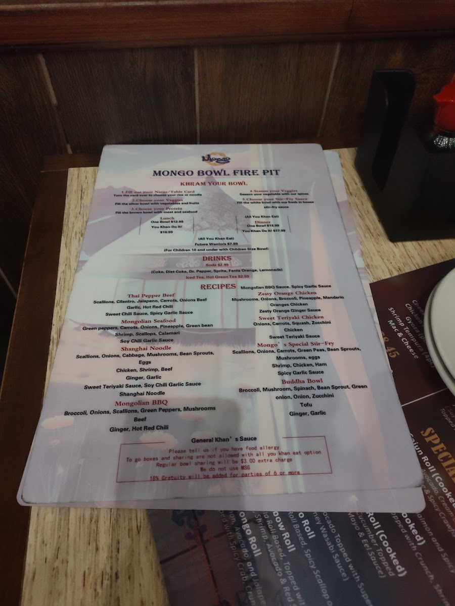 Menu Mongo-4
