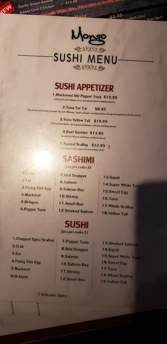 Menu Mongo-7
