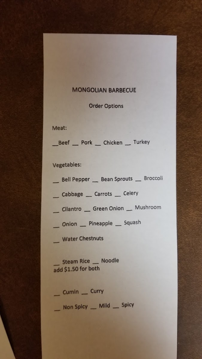 Menu Mongolian Barbeque-5