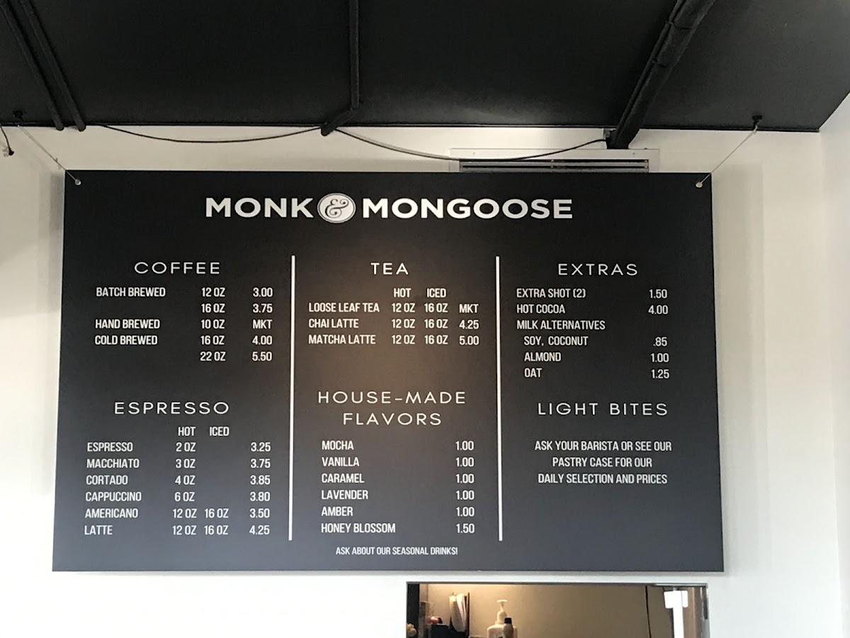 Menu Monk & Mongoose Coffee Co-3