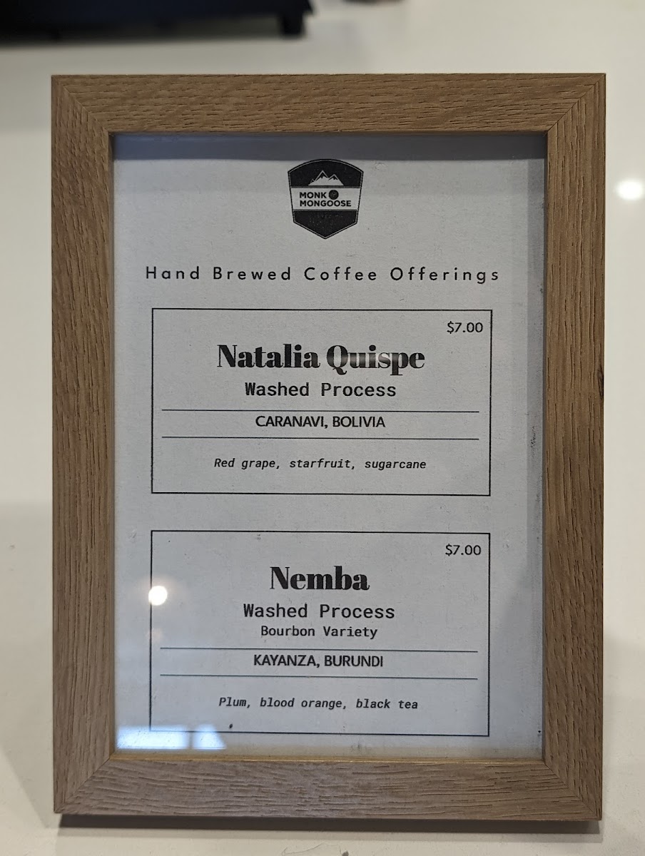 Menu Monk & Mongoose Coffee Co-4