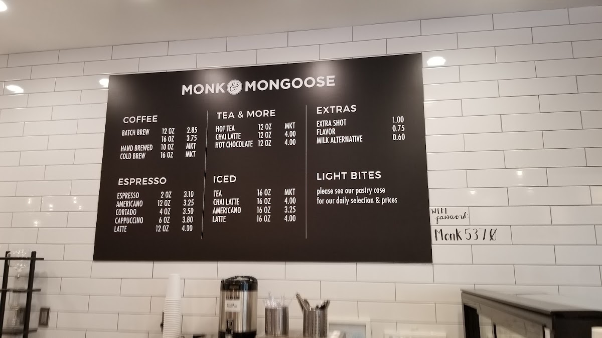 Menu Monk & Mongoose Coffee Co-6