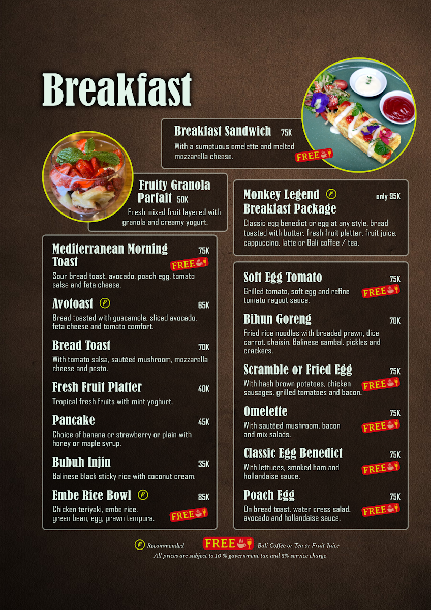 Menu Monkey Legend Restaurant & Bar-1