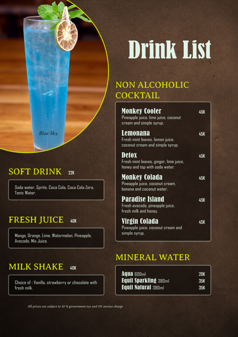 Menu Monkey Legend Restaurant & Bar-6